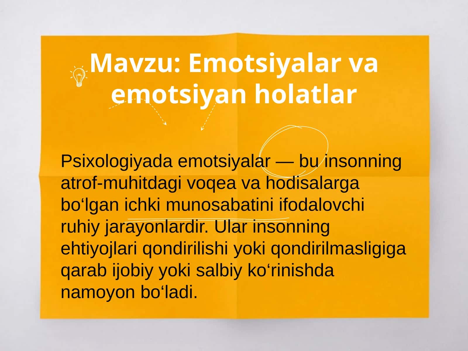 emotsiyalar va emotsiyam holatlar