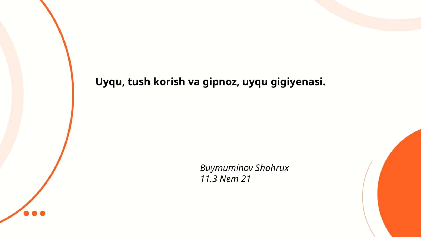 Uyqu, tush korish va gipnoz, uyqu gigiyenasi