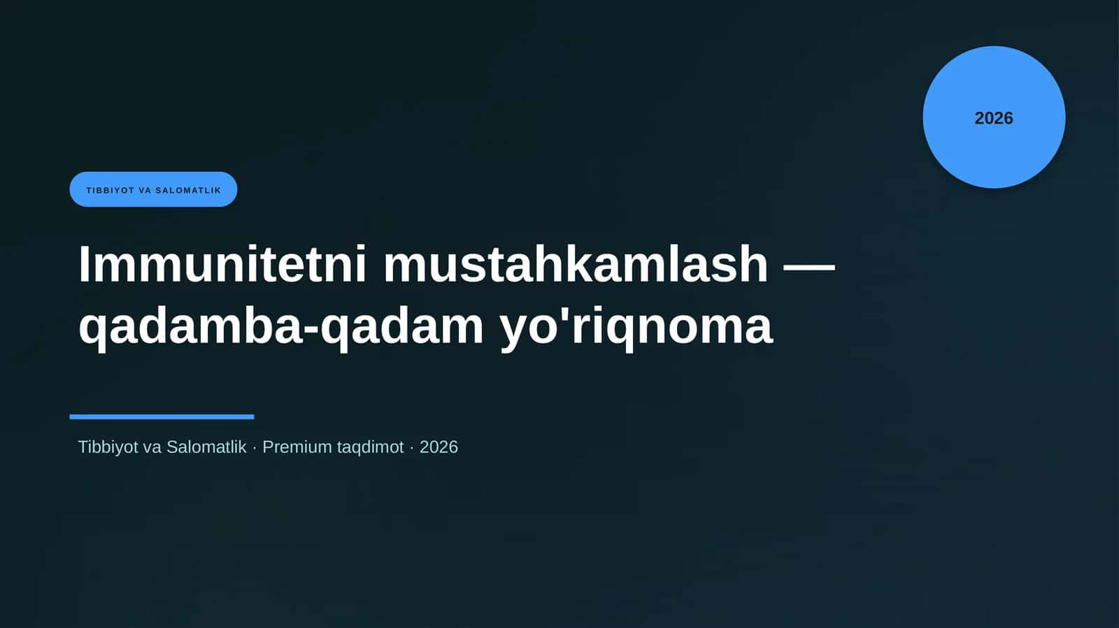 Immunitetni mustahkamlash — qadamba-qadam yo'riqnoma