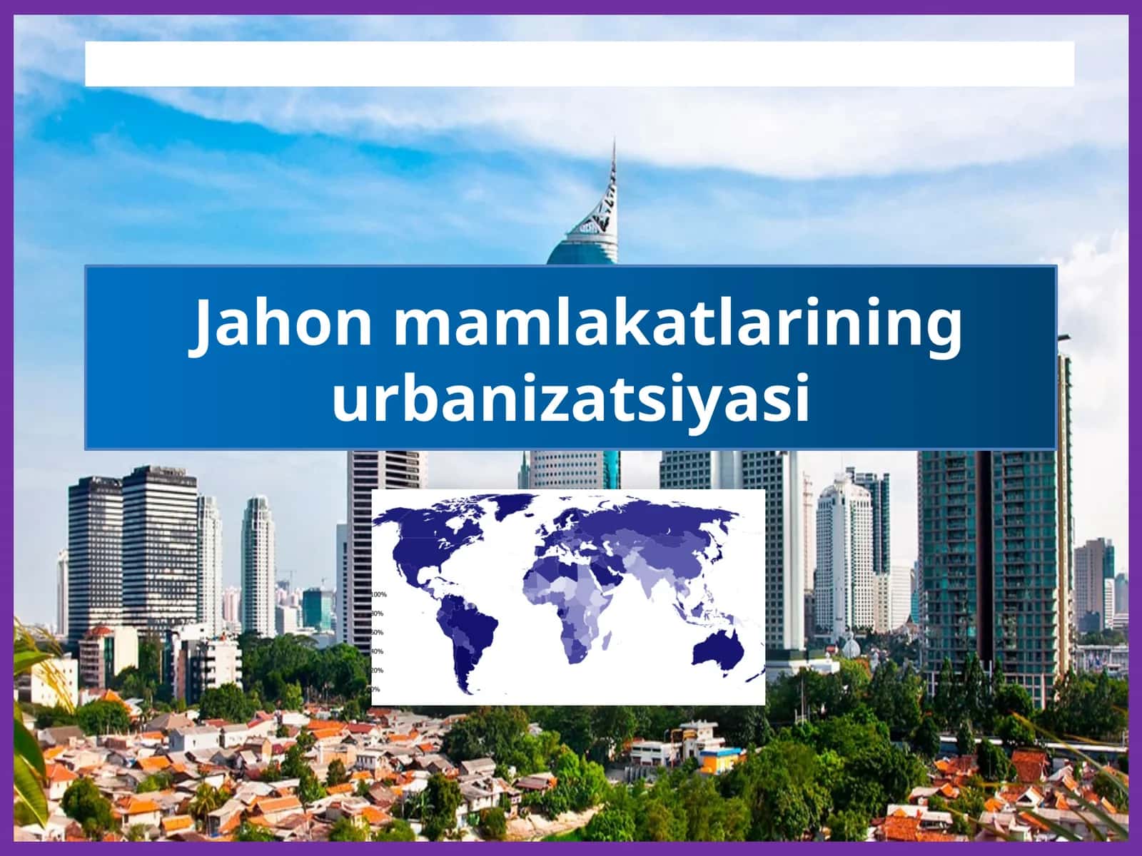 Jahon mamlakatlarining urbanizatsiyasi