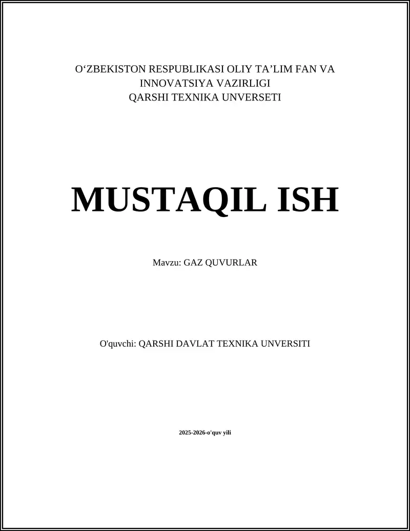 GAZ QUVURLAR