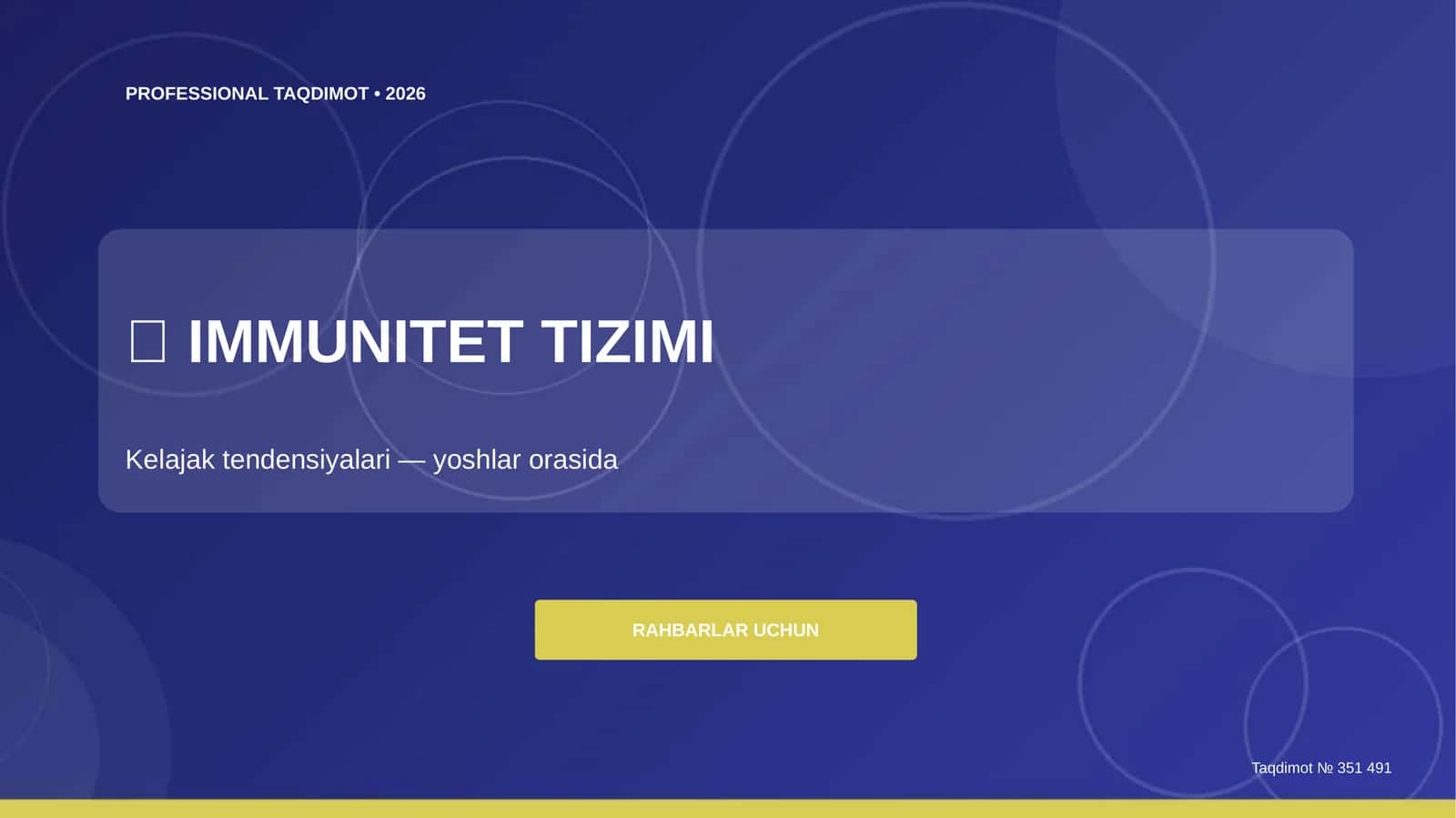 Immunitet tizimi: kelajak tendensiyalari (yoshlar orasida) [rahbarlar uchun]