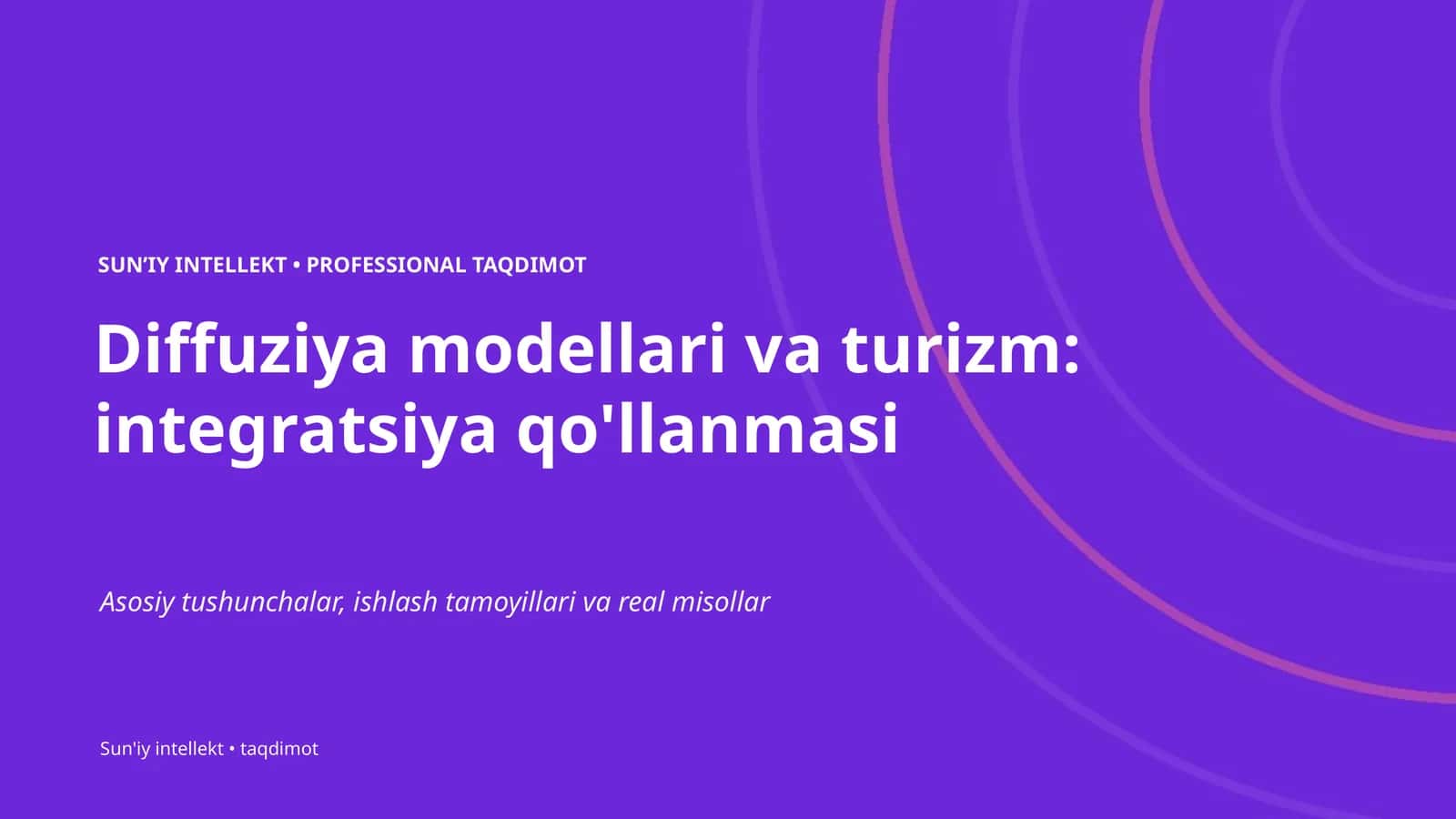 Diffuziya modellari va turizm: integratsiya qo'llanmasi
