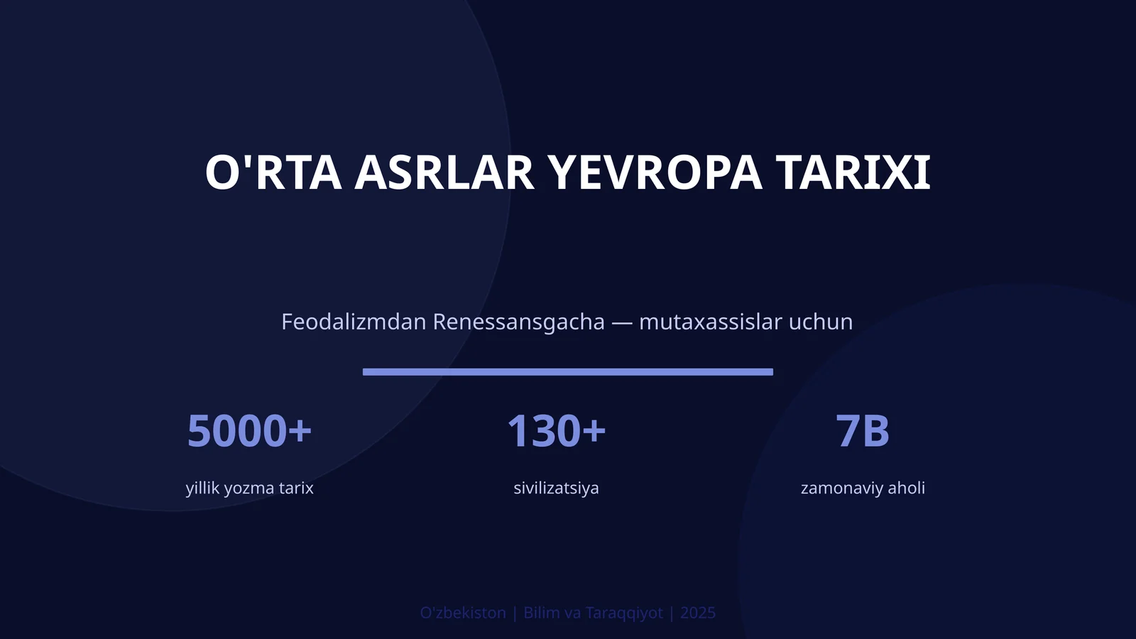 O'RTA ASRLAR YEVROPA TARIXI