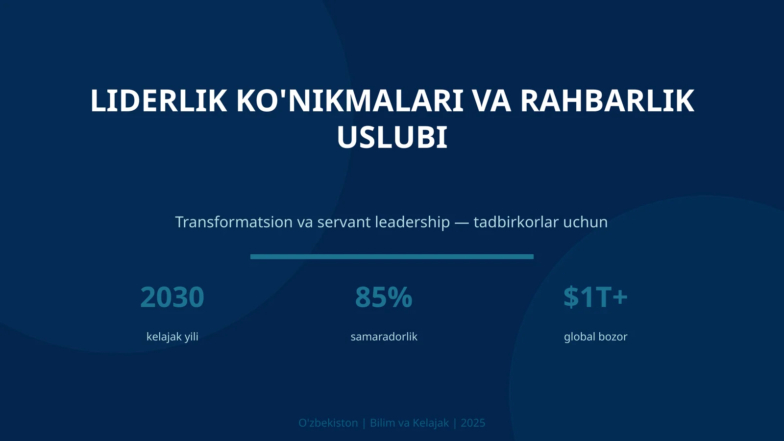 LIDERLIK KO'NIKMALARI VA RAHBARLIK USLUBI