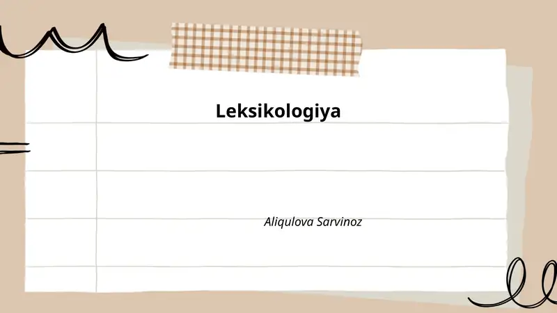 Leksikologiya