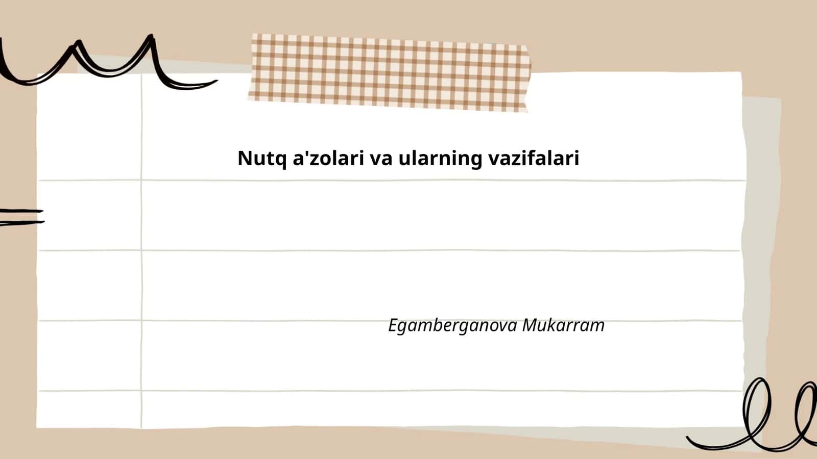Nutq a'zolari va ularning vazifalari