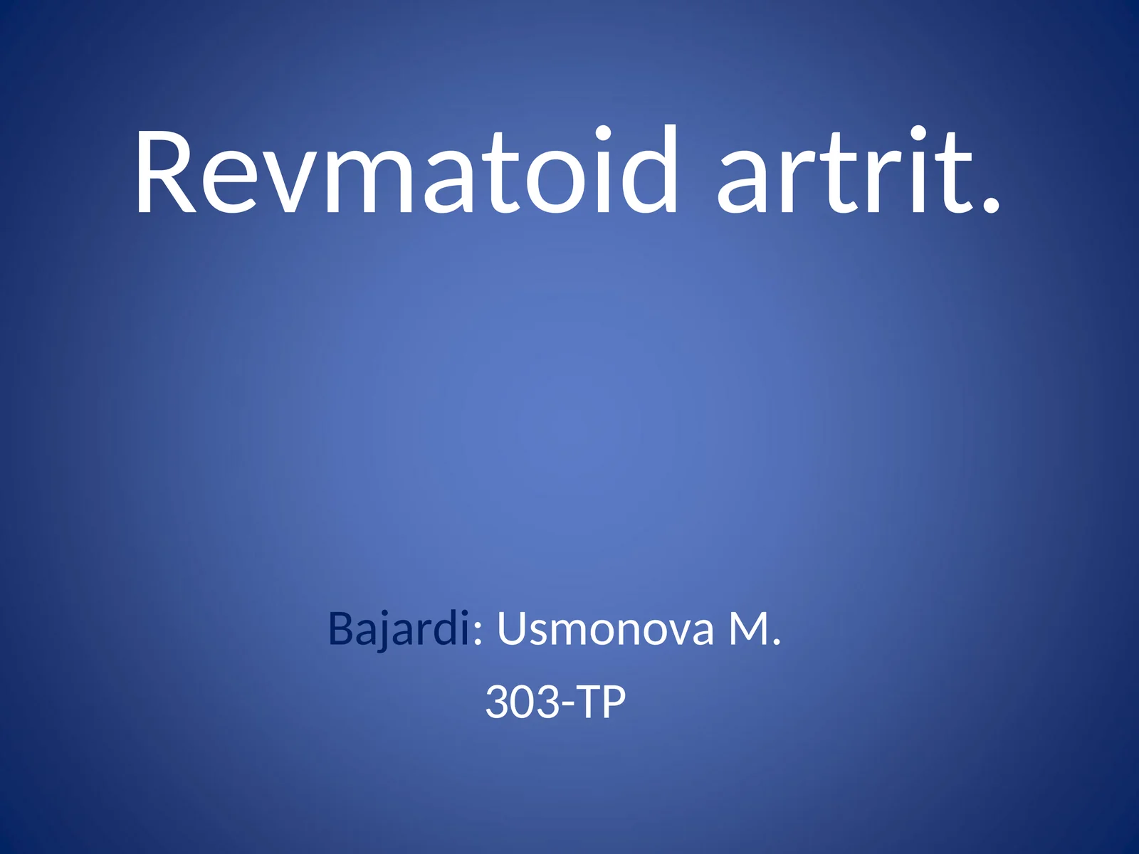 Revmatoid artrit