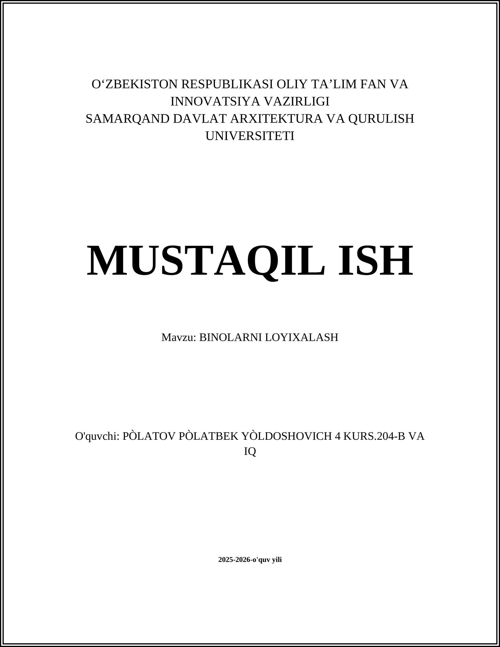 Me'moriy loyihalash prinsiplari