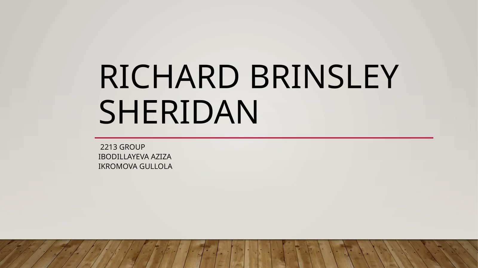 Richard Brinsley Sheridan