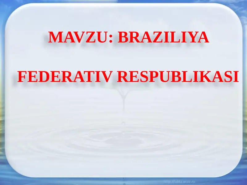 BRAZILIYA FEDERATIV RESPUBLIKASI