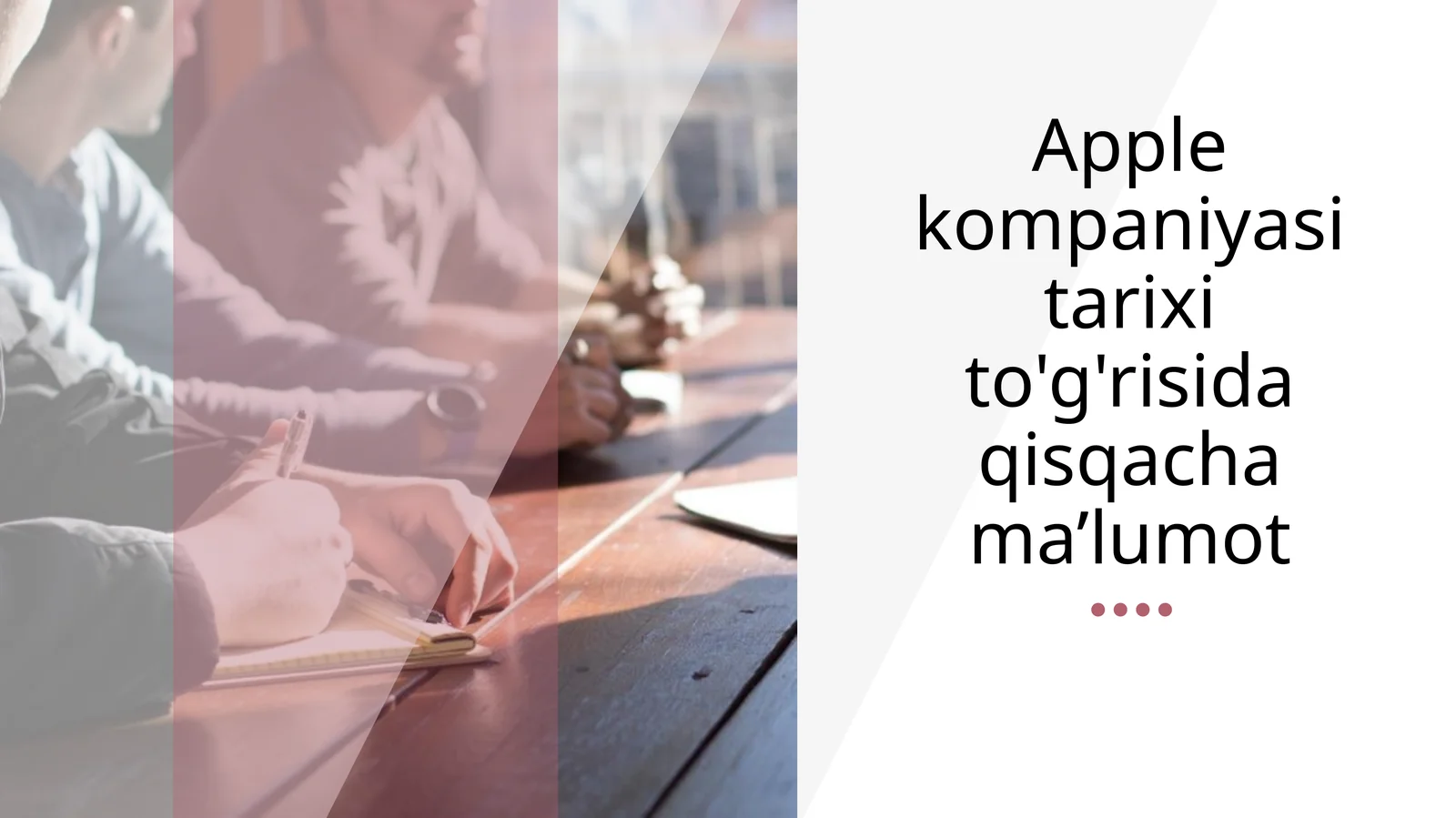 Apple kompaniyasi tarixi to'g'risida qisqacha ma’lumot