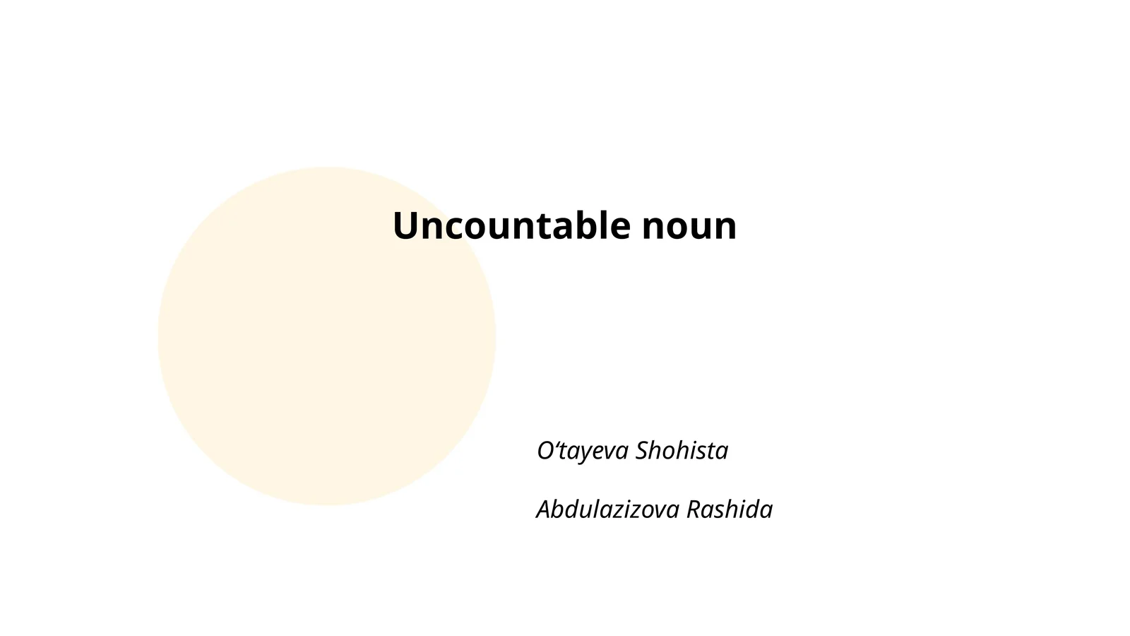 Uncountable noun