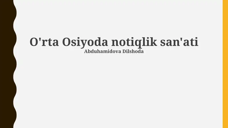 O'rta Osiyoda notiqlik san'ati