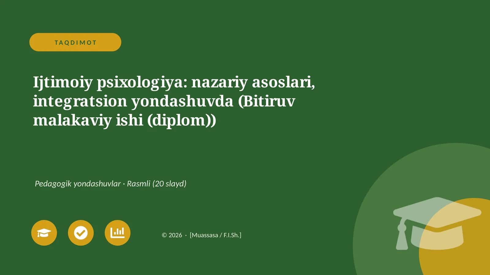 Ijtimoiy psixologiya: nazariy asoslari, integratsion yondashuvda (Bitiruv malakaviy ishi (diplom))