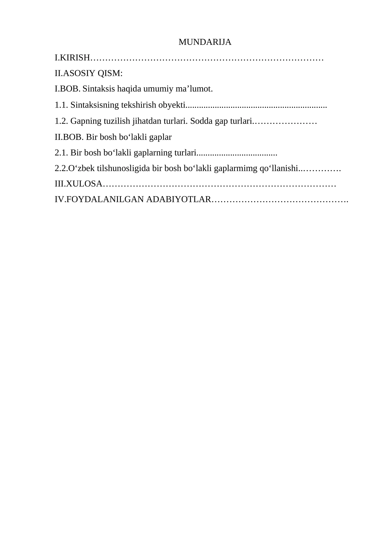 Sintaksis haqida umumiy ma’lumot
