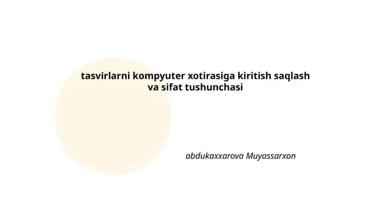Raqamli tasvirlarni kodlash