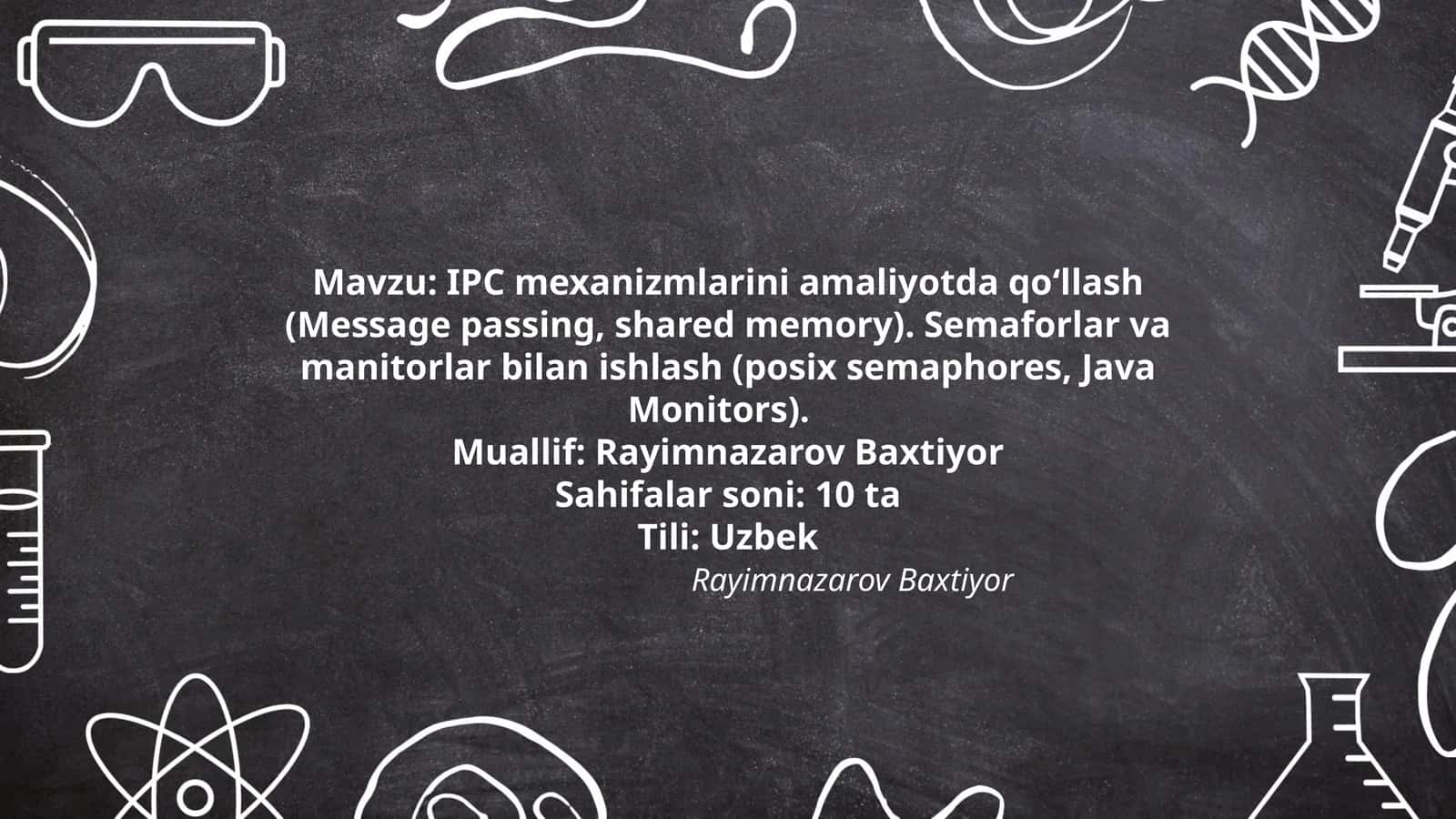 IPC mexanizmlarini amaliyotda qo'llash