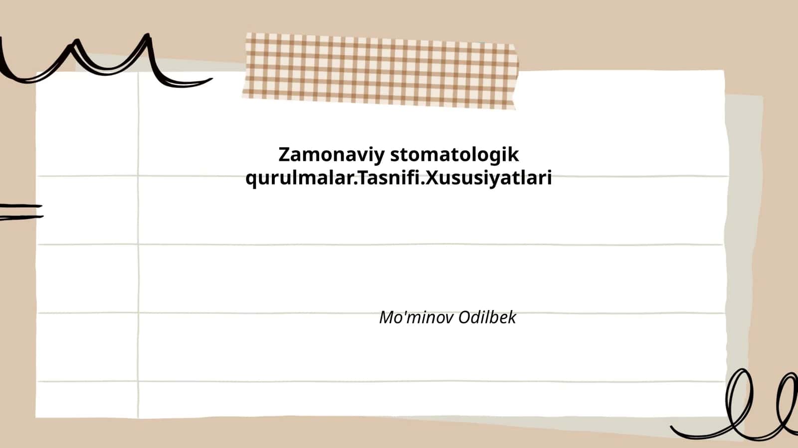 Zamonaviy stomatologik qurulmalar