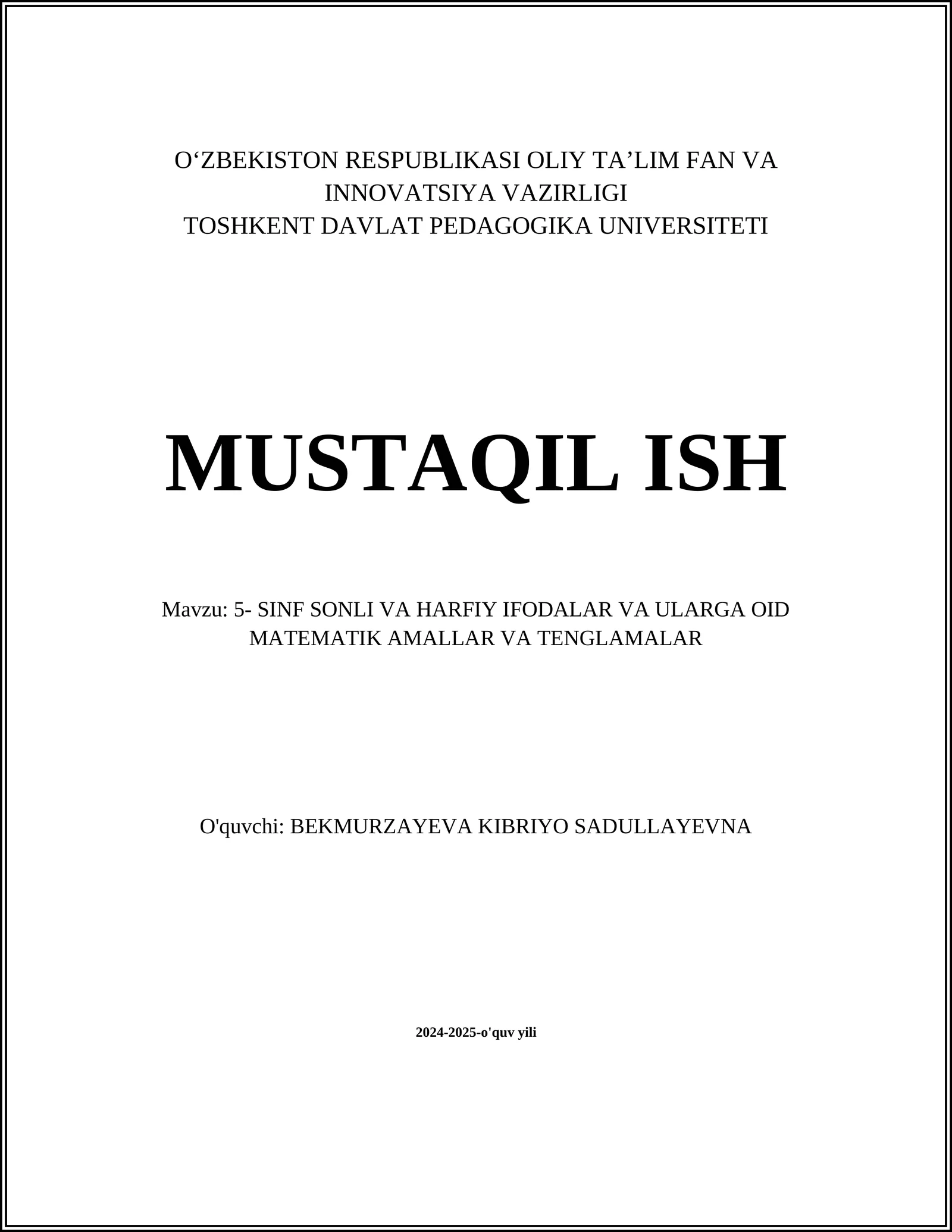 Algebraik ifodalar