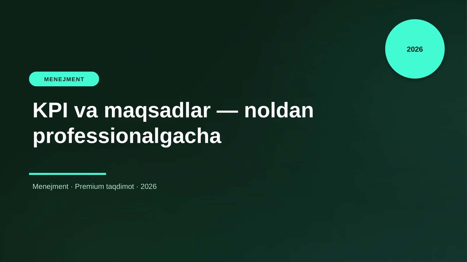 KPI va maqsadlar — noldan professionalgacha