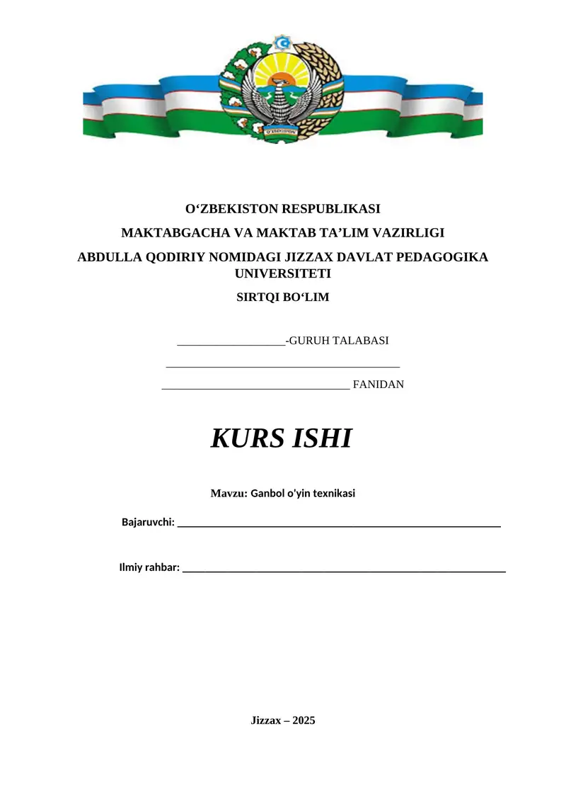 Ganbol o'yin texnikasi