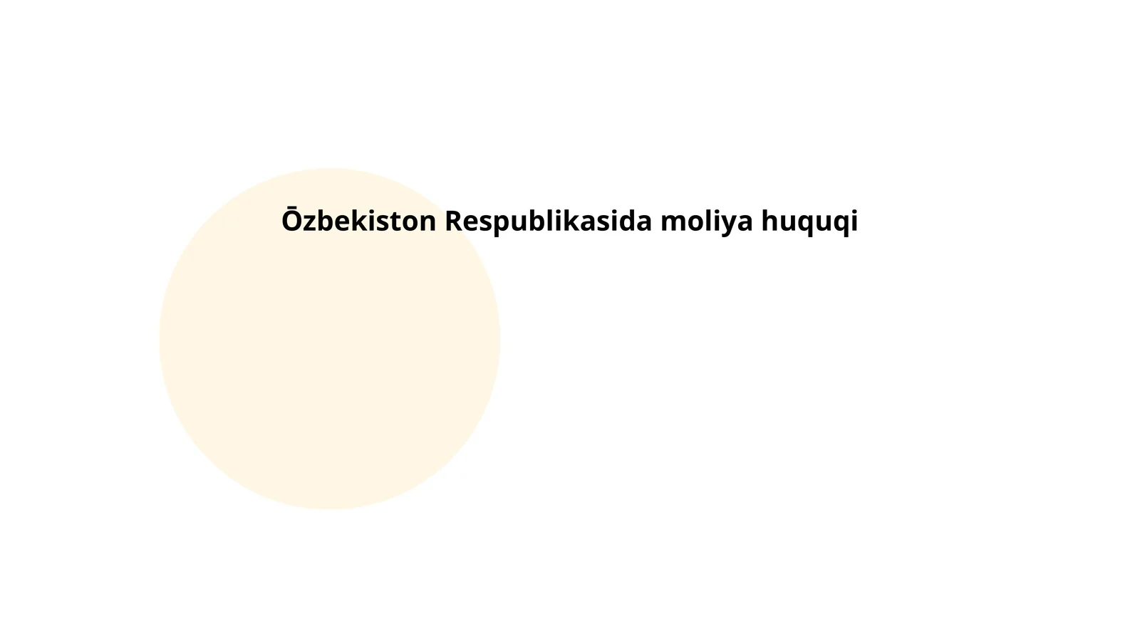 Oʻzbekiston Respublikasida moliya huquqi