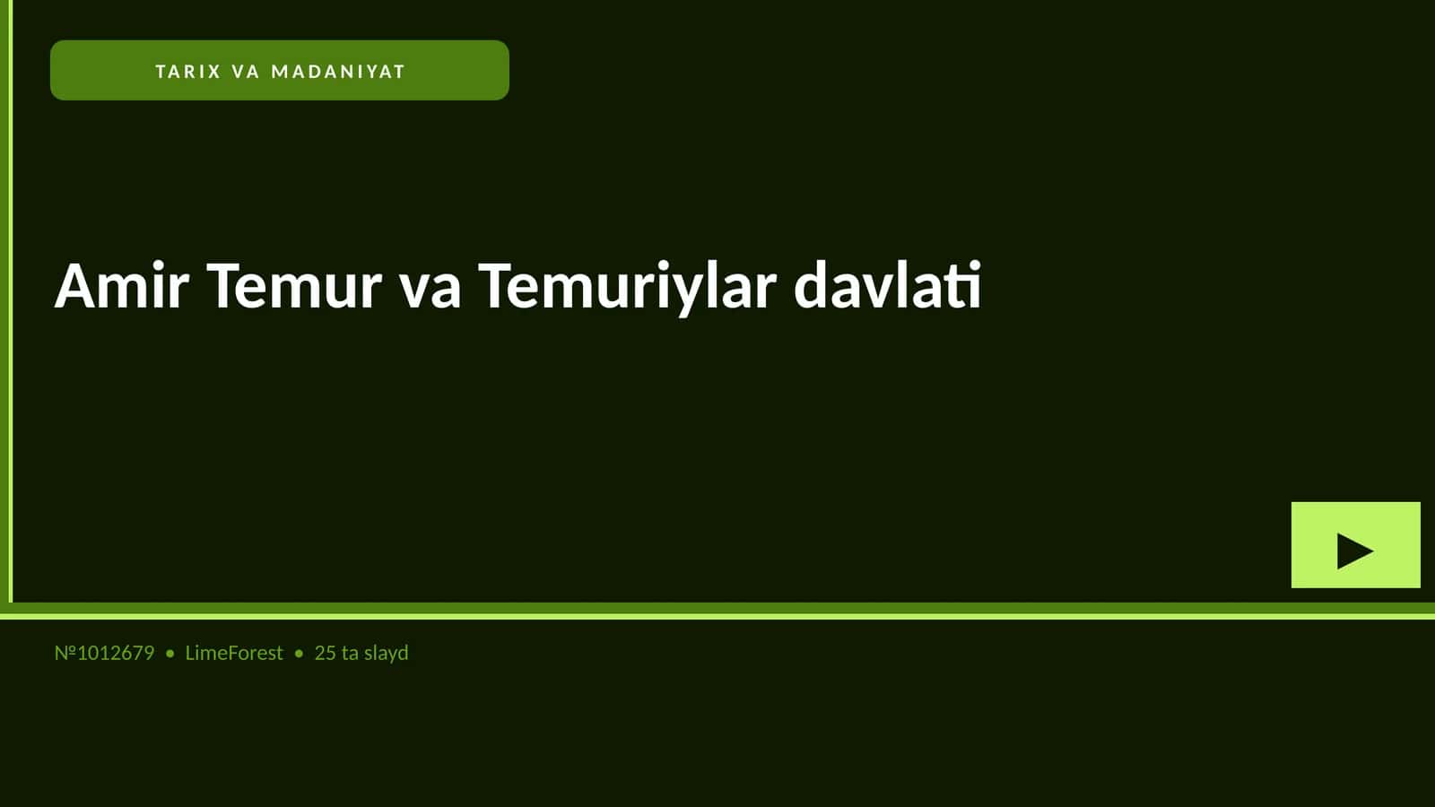 Amir Temur va Temuriylar davlati