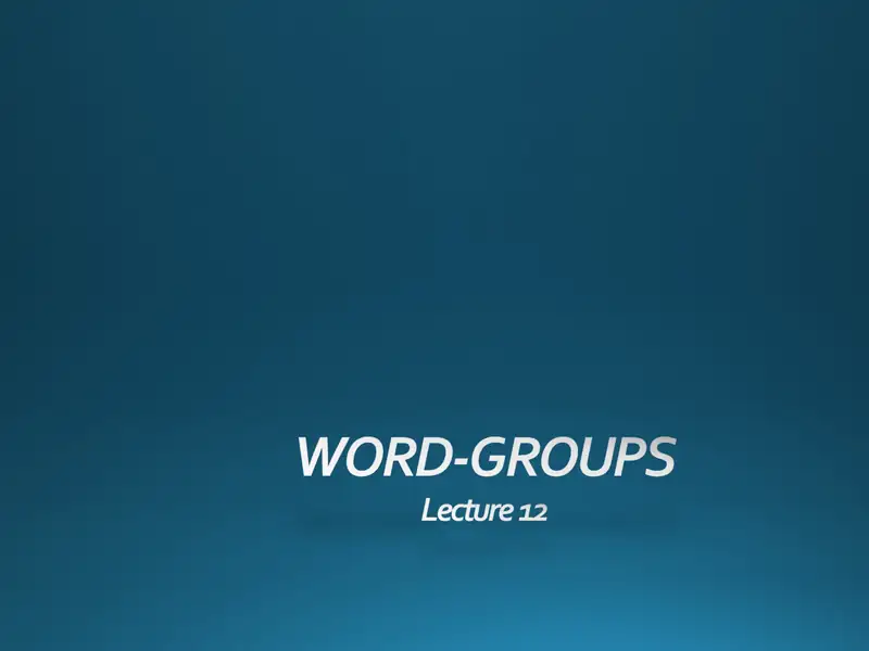 Word-groups vs. phraseological units