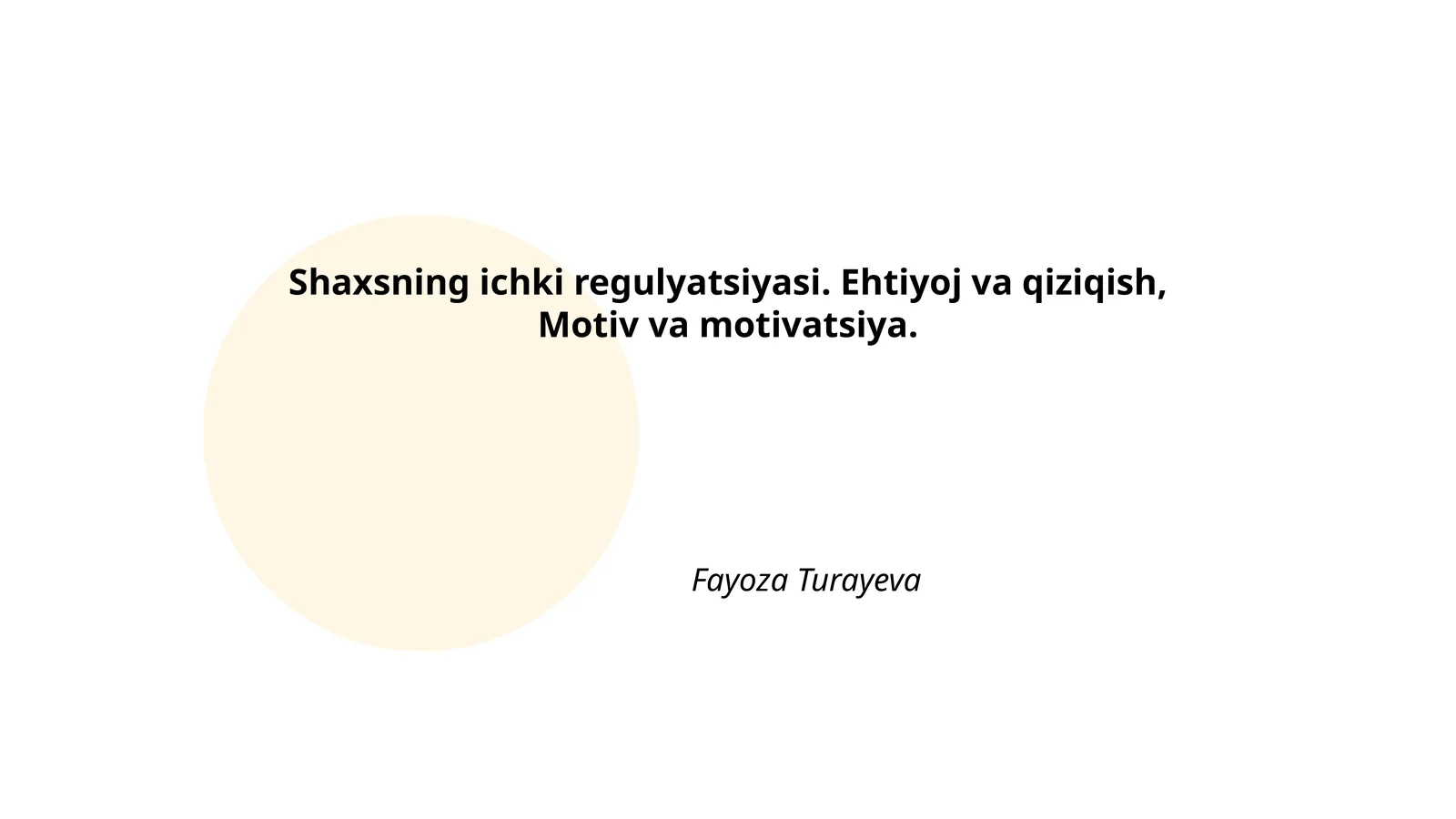 Shaxsning ichki regulyatsiyasi