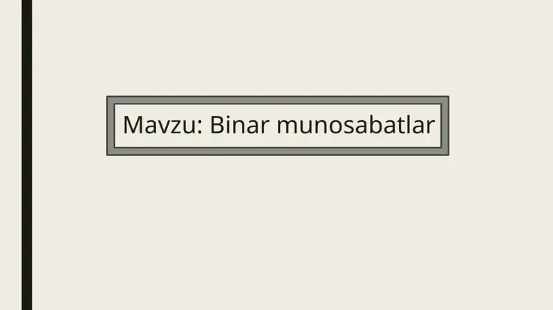 Binar munosabatlar