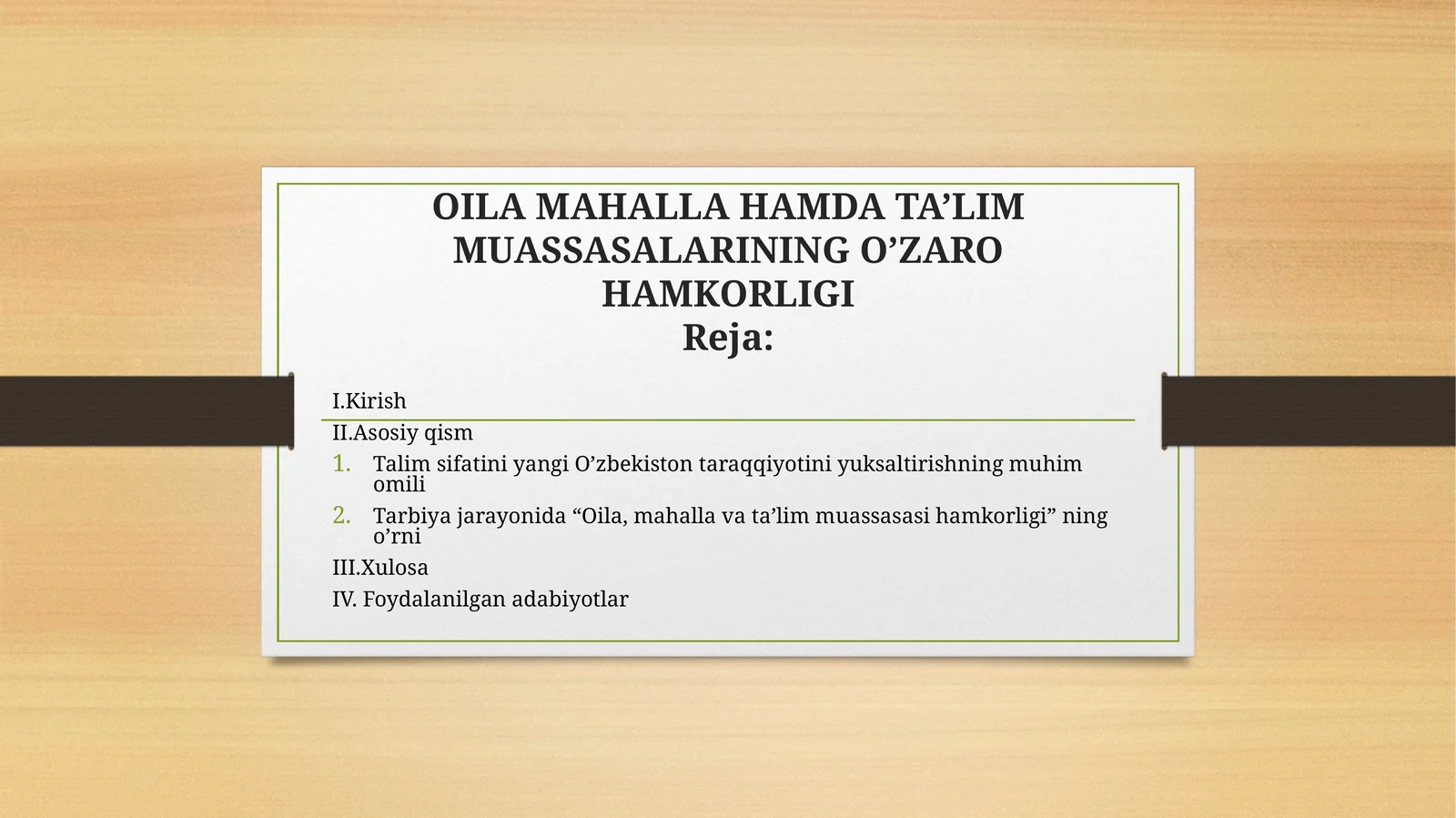 Familial cooperation of family, neighborhood, and educational institutions