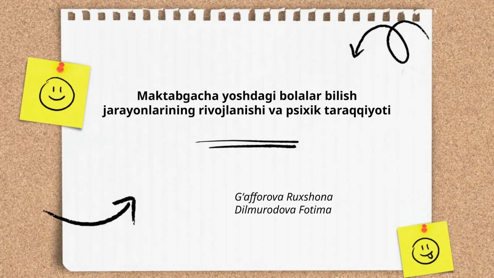 Maktabgacha yoshdagi bolalar bilish jarayonlarining rivojlanishi va psixik taraqqiyoti