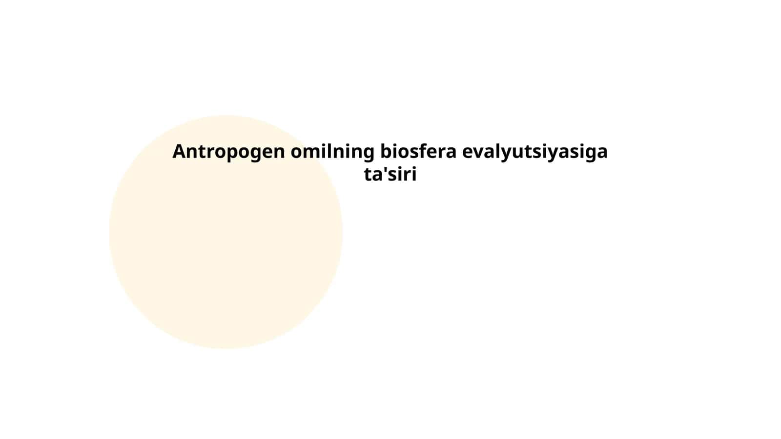 Antropogen omilning biosfera evalyutsiyasiga ta'siri