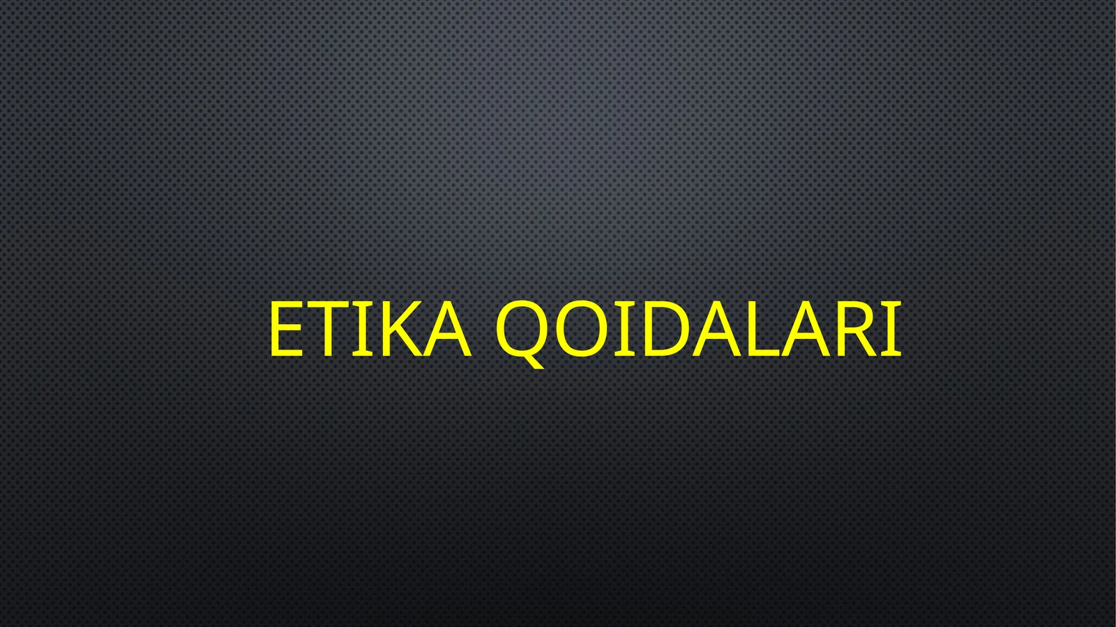 Etikaqoidalari