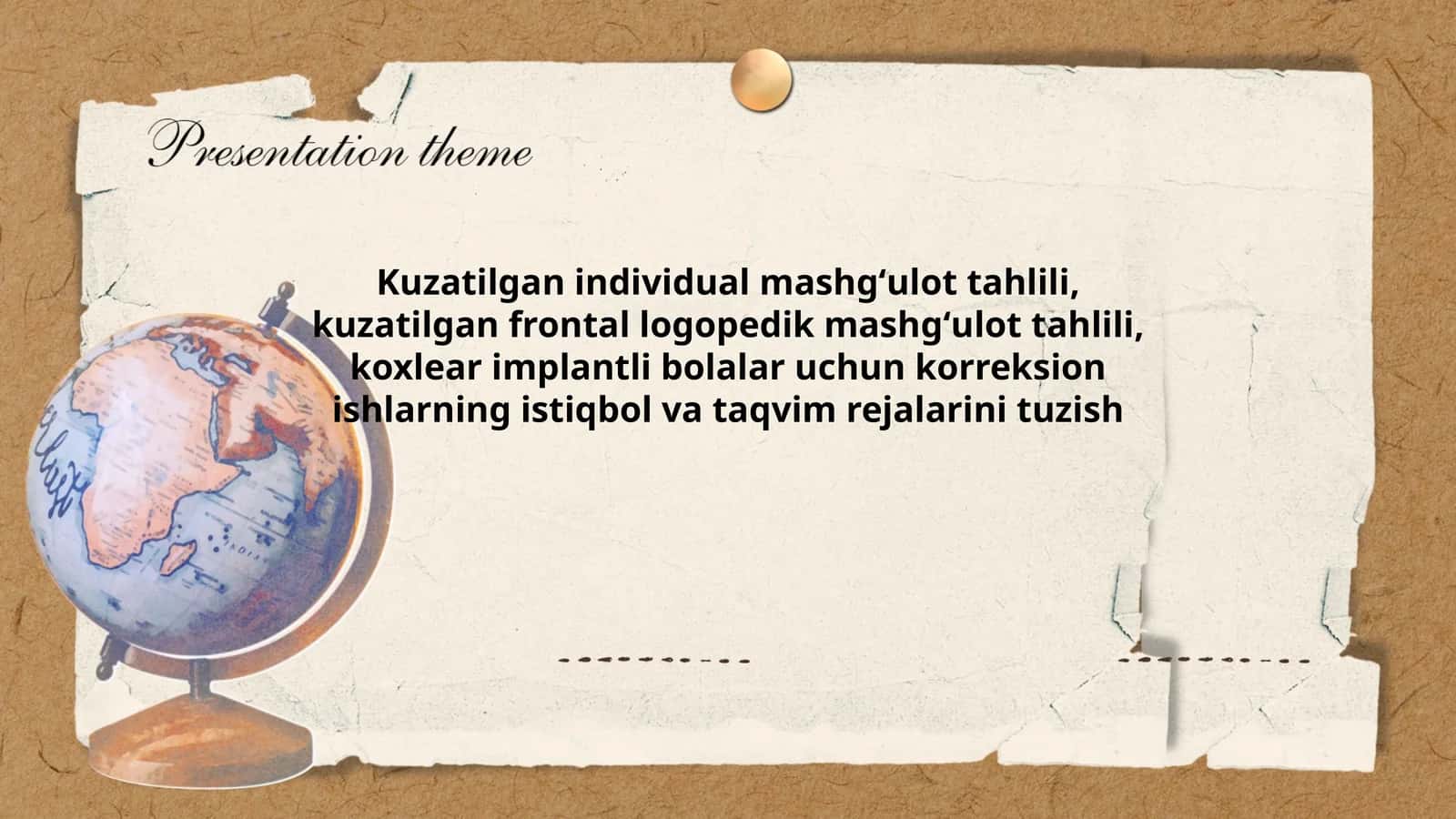 Koxlear implantli bolalar uchun korreksion ishlari