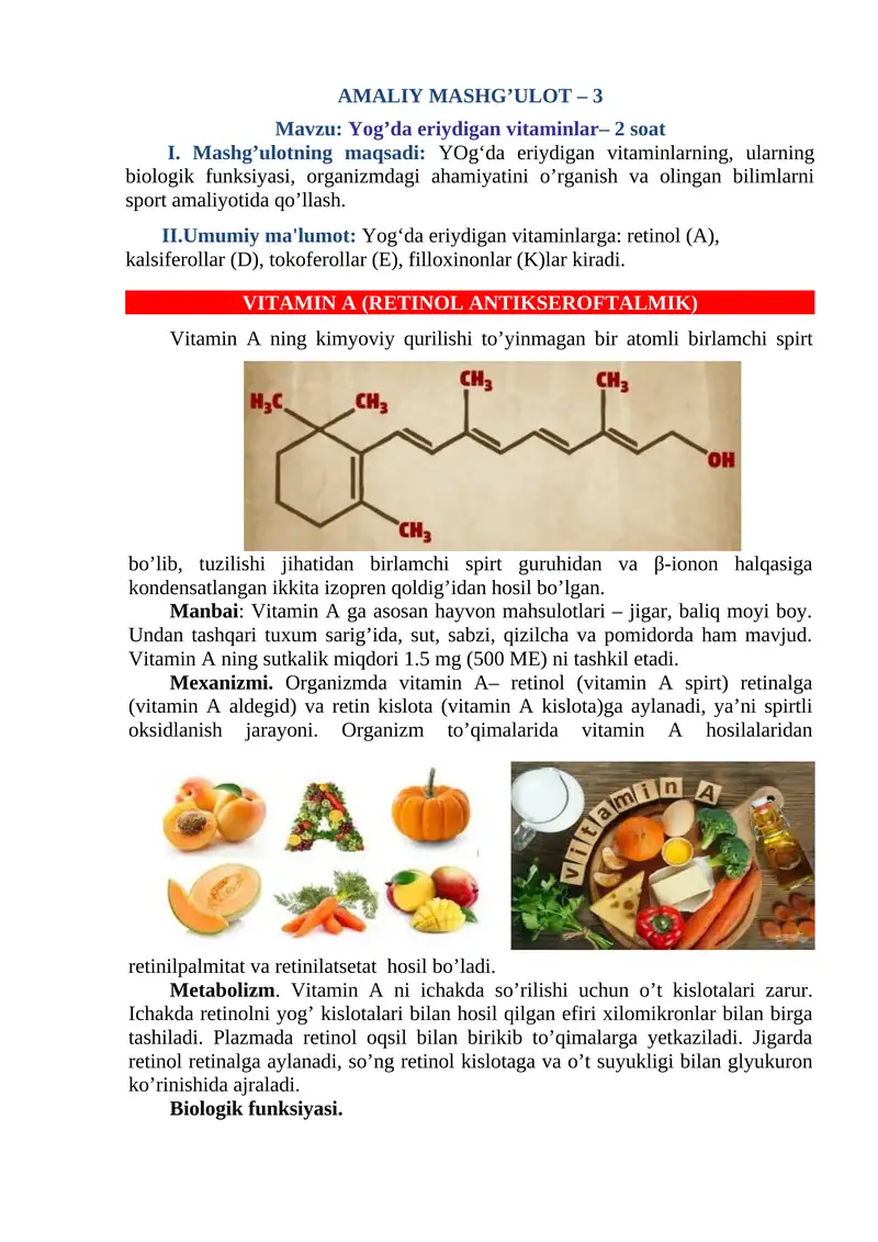 Yog’da eriydigan vitaminlar