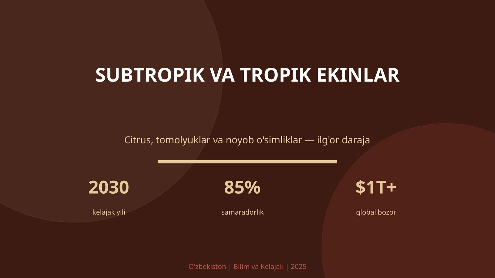 SUBTROPIK VA TROPIK EKINLAR
