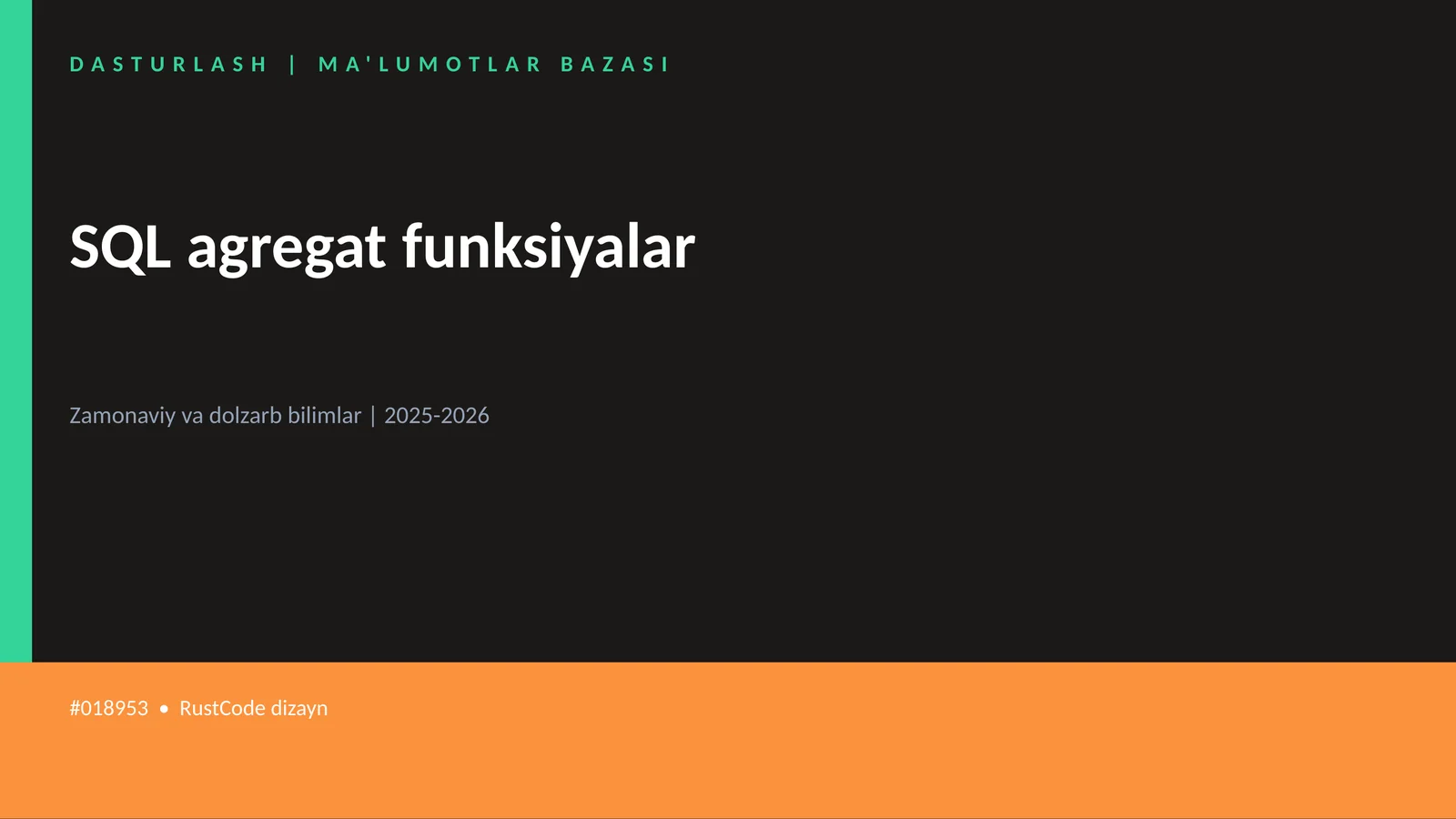 SQL agregat funksiyalar