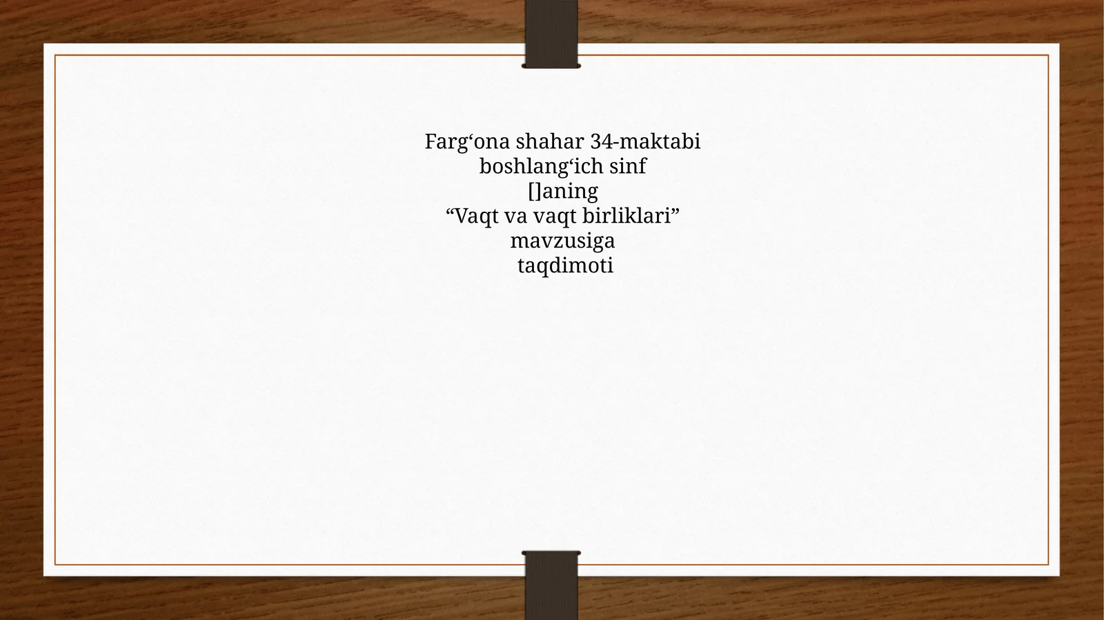 Vaqt va vaqt birliklari