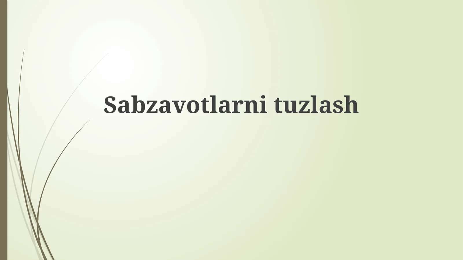 Sabzavotlarnituzlash