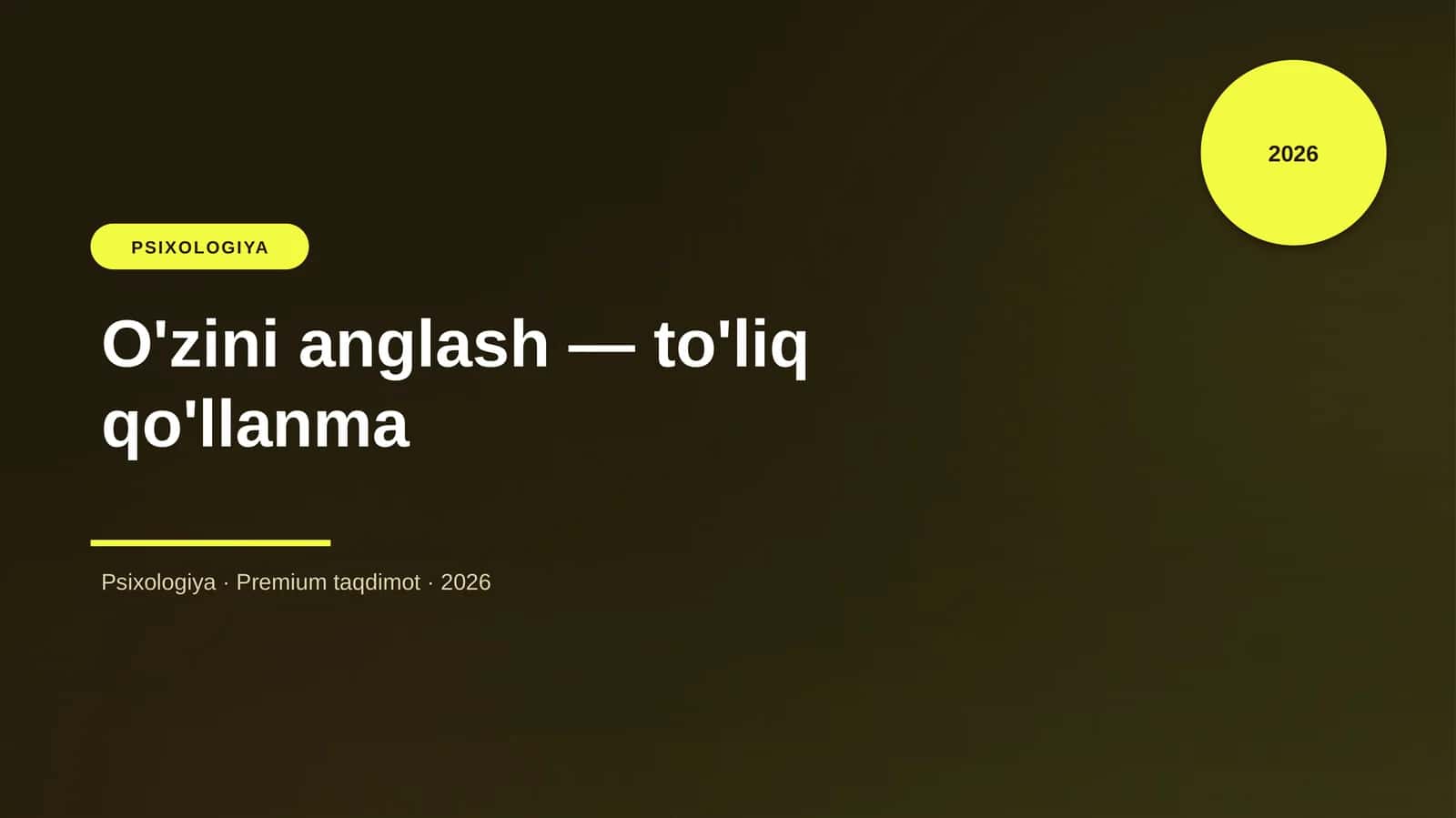 O'zini anglash — to'liq qo'llanma