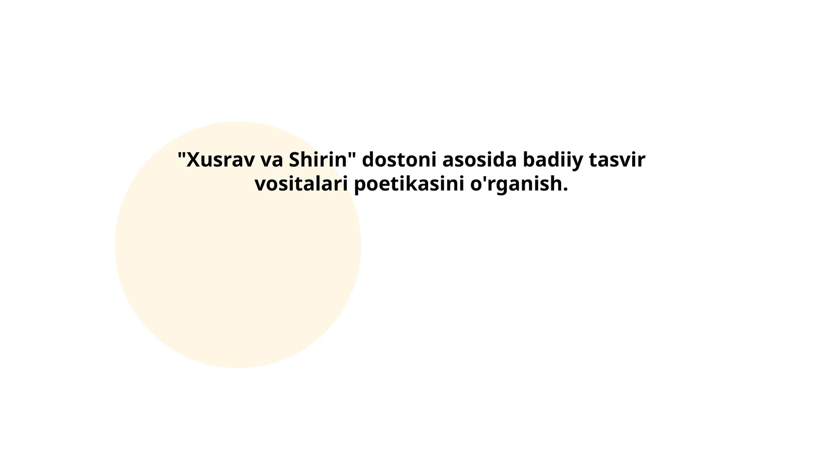 Xusrav va Shirin dostonida obrazlar talqini