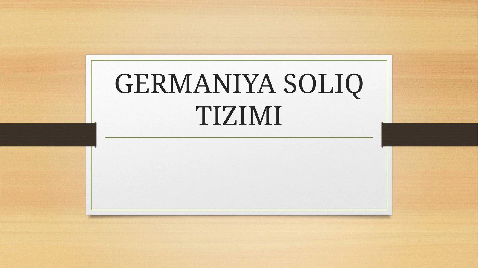 GERMANIYA SOLIQ TIZIMI