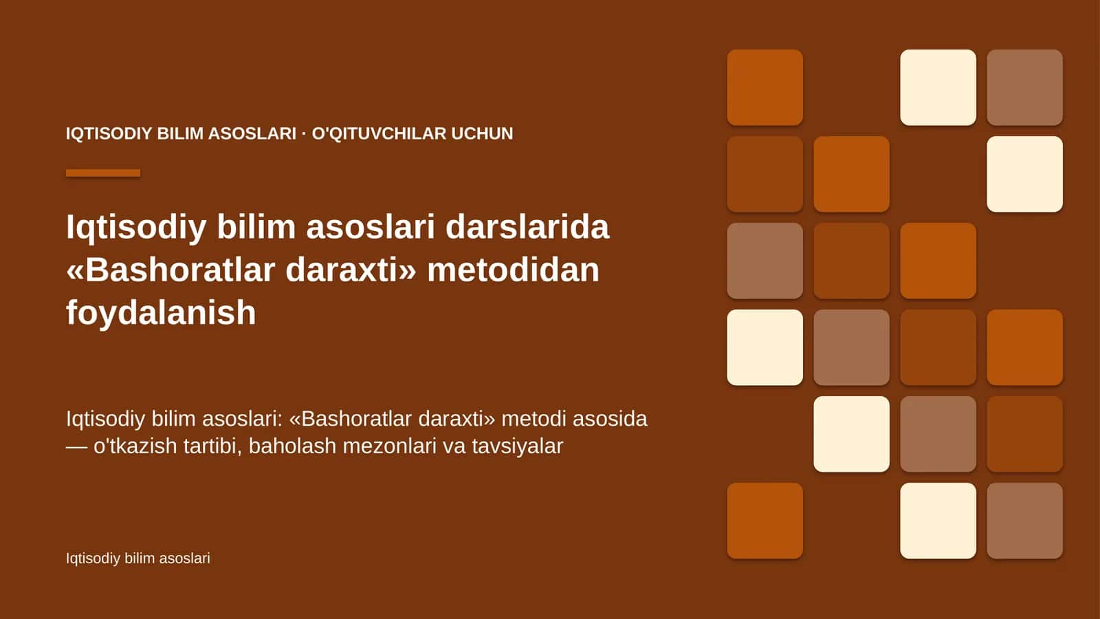 iqtisodiy bilim asoslari darslarida bashoratlar daraxti metodidan foydalanish 8998