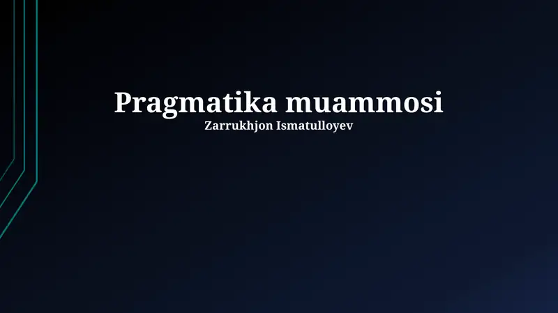 Pragmatika muammosi