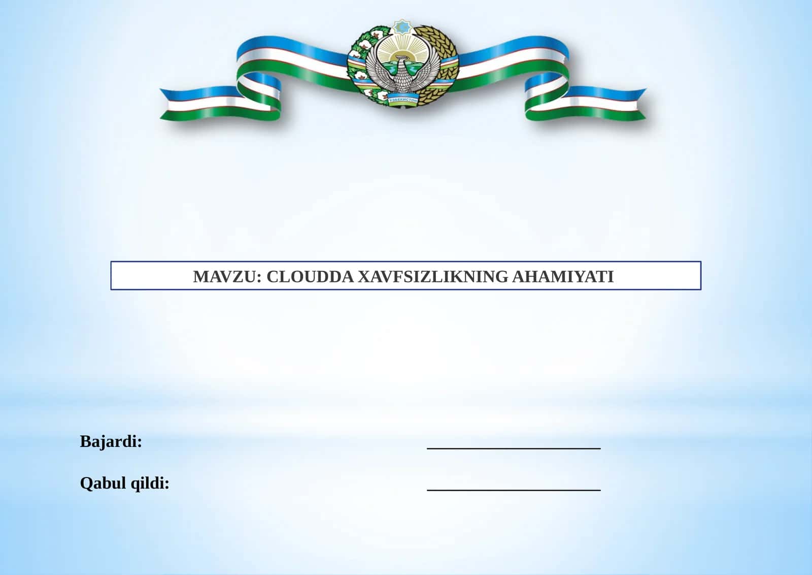 CLOUDDA XAVFSIZLIKNING AHAMIYATI