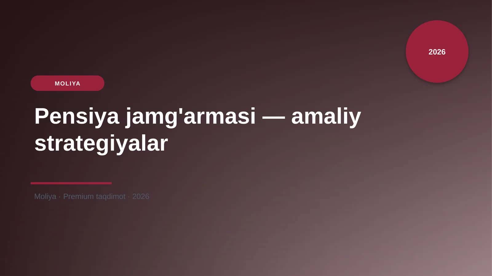 Pensiya jamg'armasi — amaliy strategiyalar