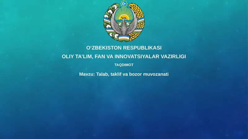 Talab, Taklif va Bozor Muvozanati