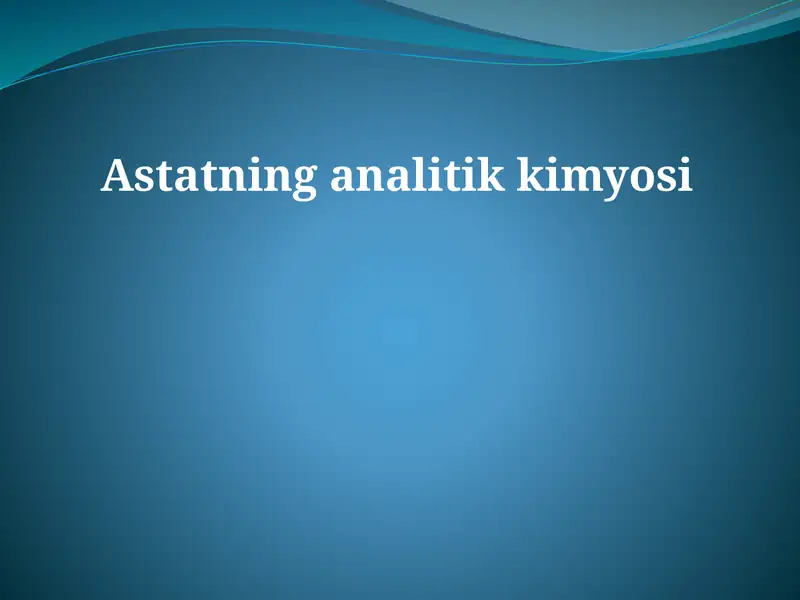 Astatning analitik kimyosi
